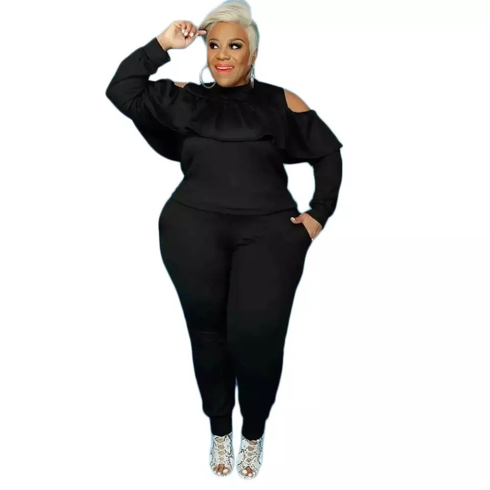 Plus Size Off Shoulder Jumpsuit