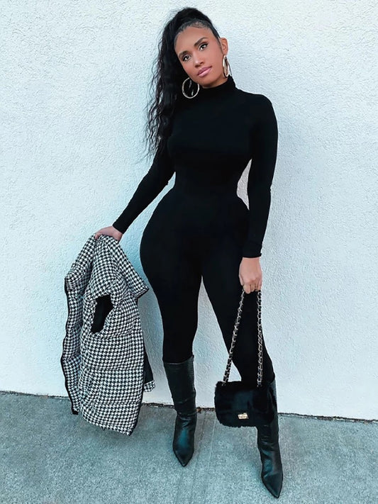 Fitted Long Sleeve Jumpsuit