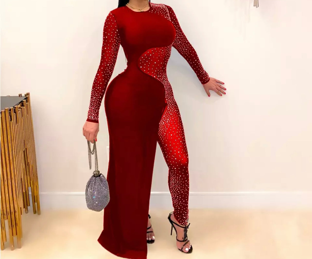 Plus Size Celebrity Fashion Diamond Jumpsuit
