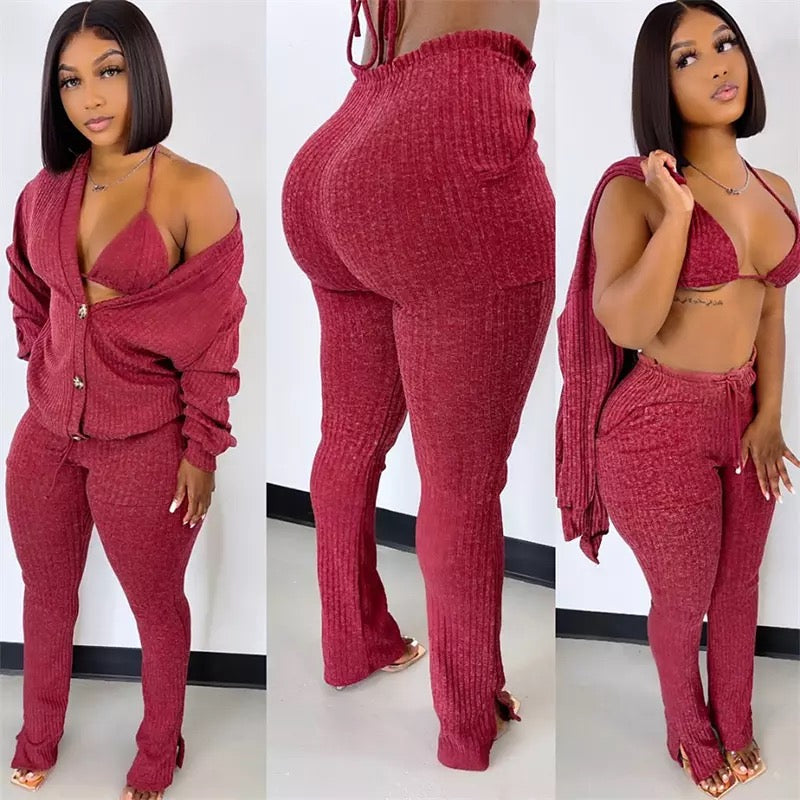 3 Piece Bra Pants Set