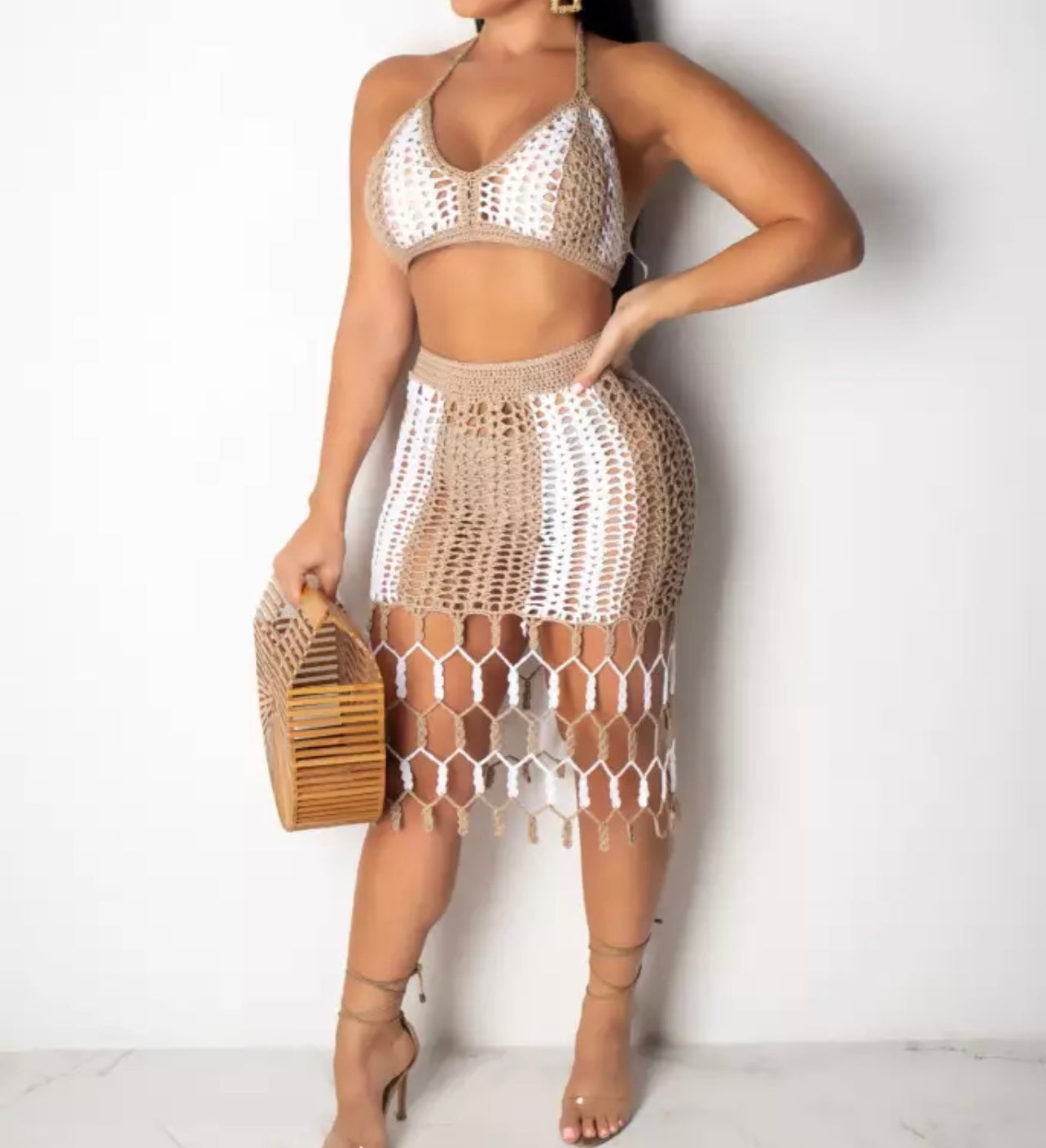 Criss Cross Net Beach Wear Set