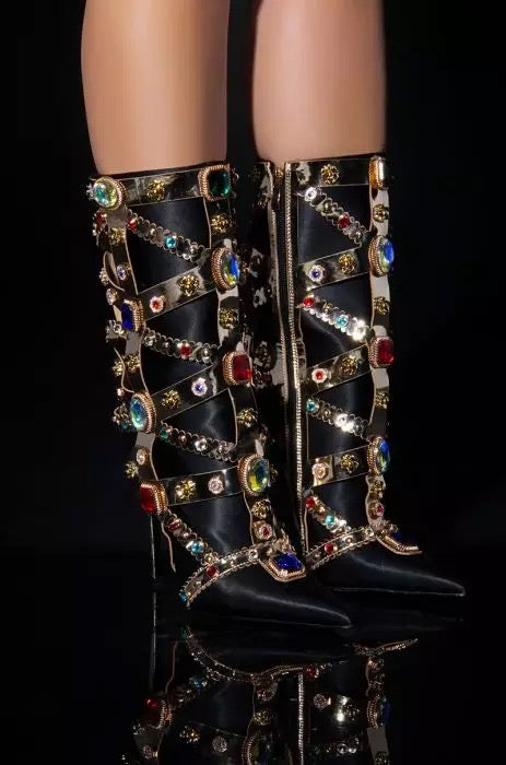 Multi Rhinestone Boots