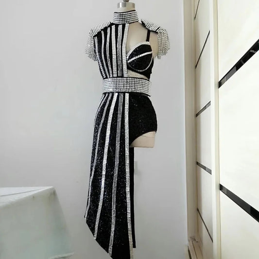 3 Piece Asymmetric Beaded Jacket