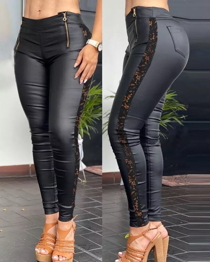 Midnight Lace Zipper Pants