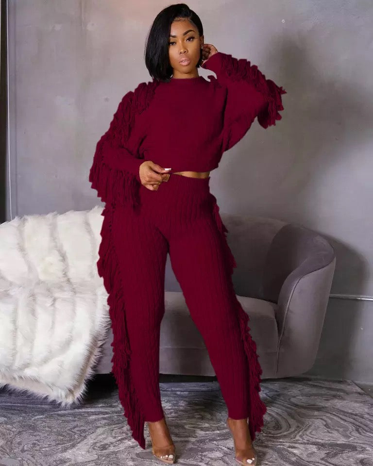 Tassel Sweater Tracksuit