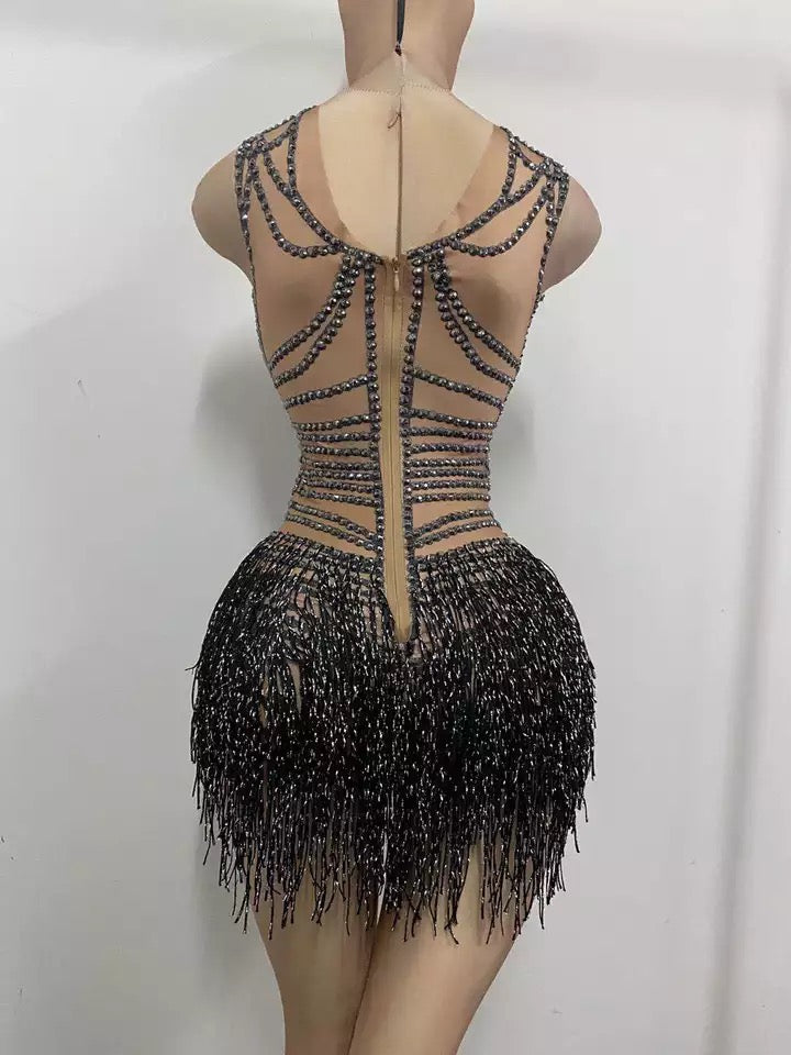 Celebrity Fashion Tassel Bodysuit