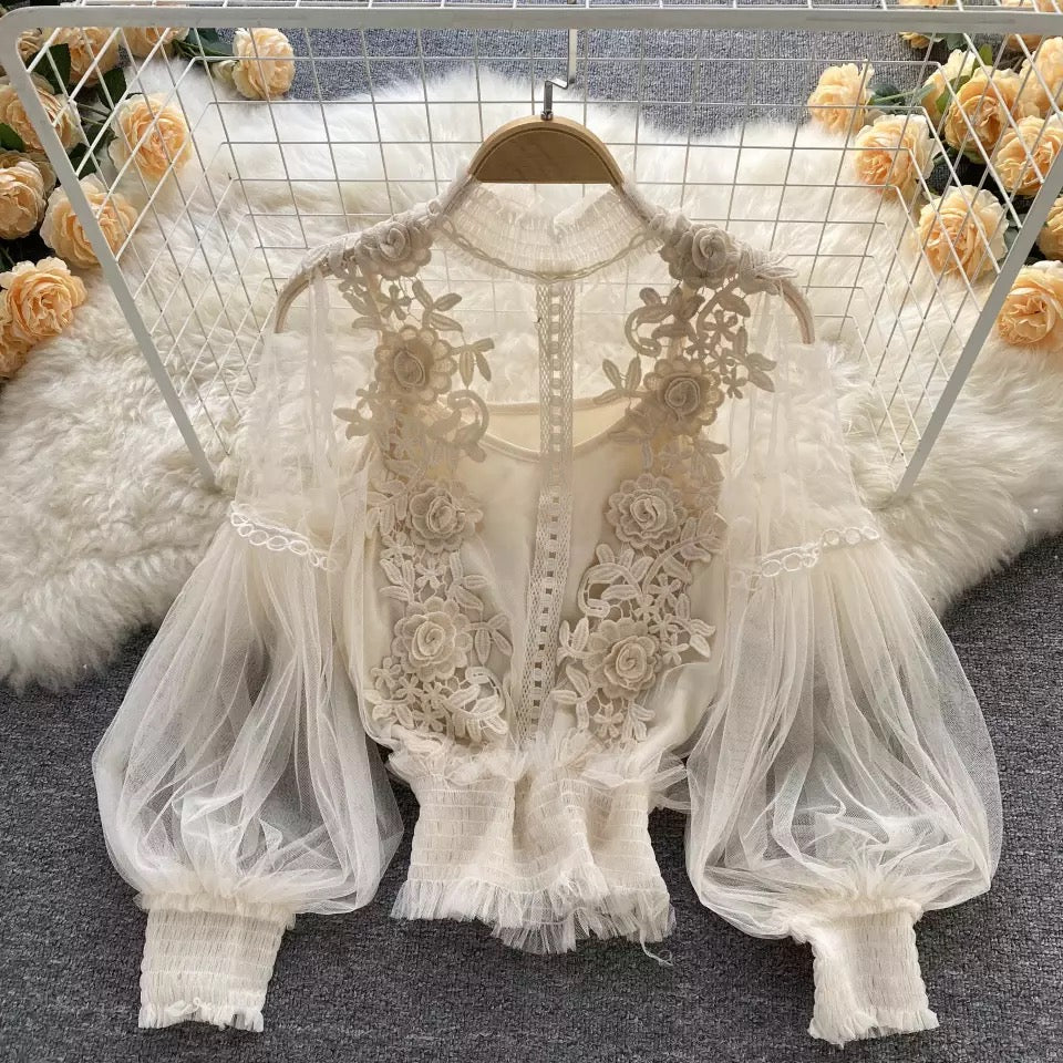 Flower Sheer Blouse