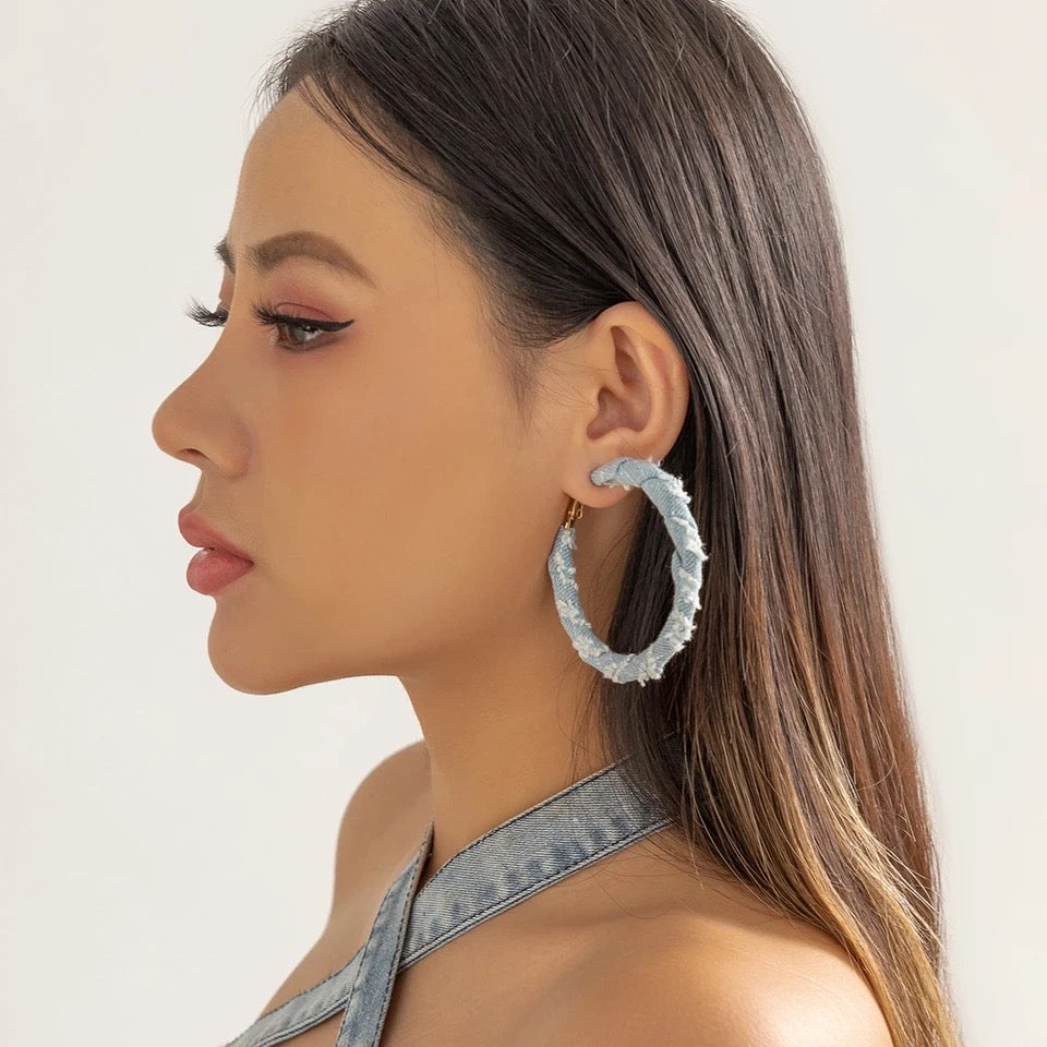 Denim Earrings