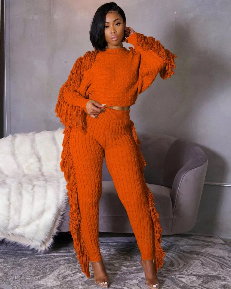 Tassel Sweater Tracksuit