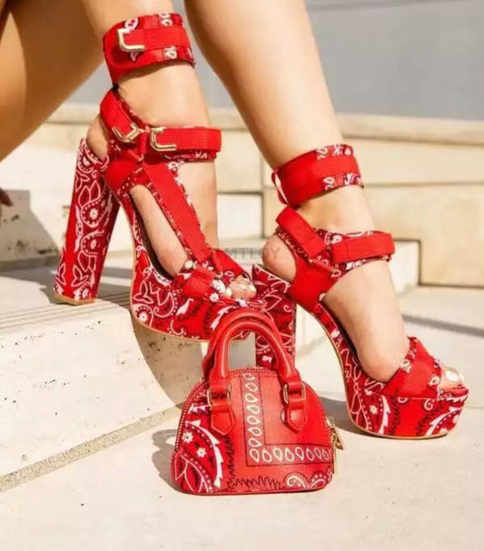 Bandana Heels/Bag
