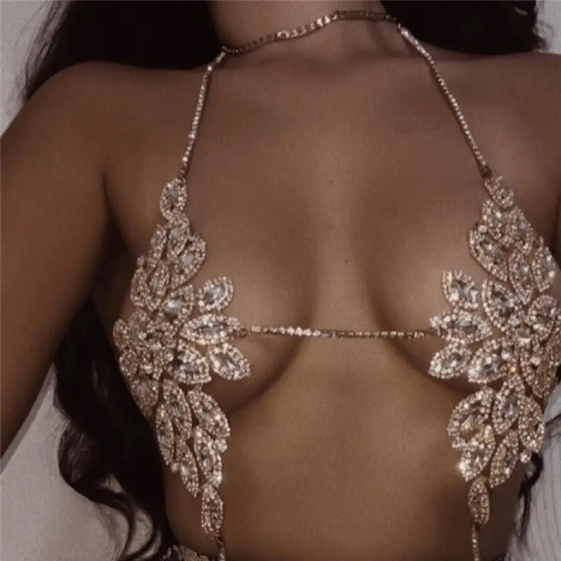 Rhinestone Bra Top