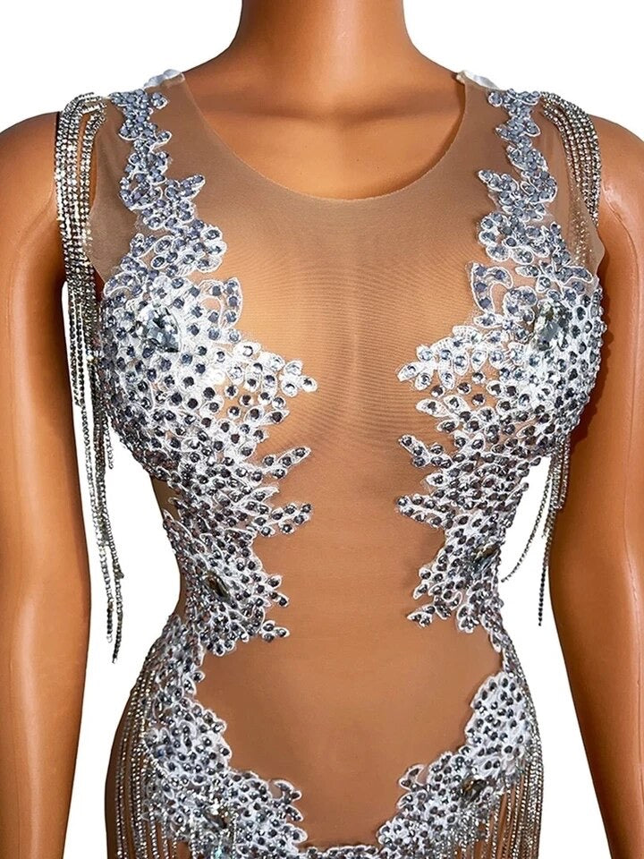 Rhinestone Sexy Party Dress