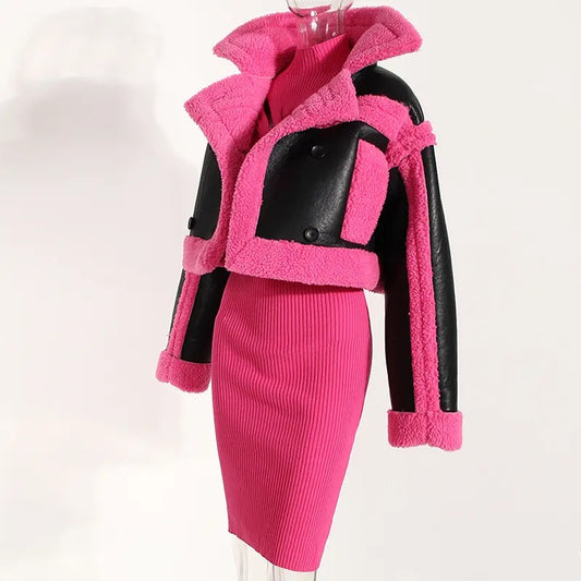 Fashionable Biker Thick Coat