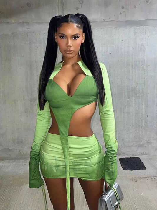 Oversized Sleeve Skirt Set