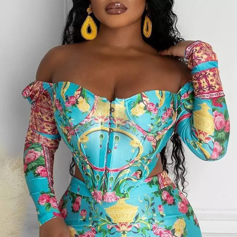 V Shape Skirt Set