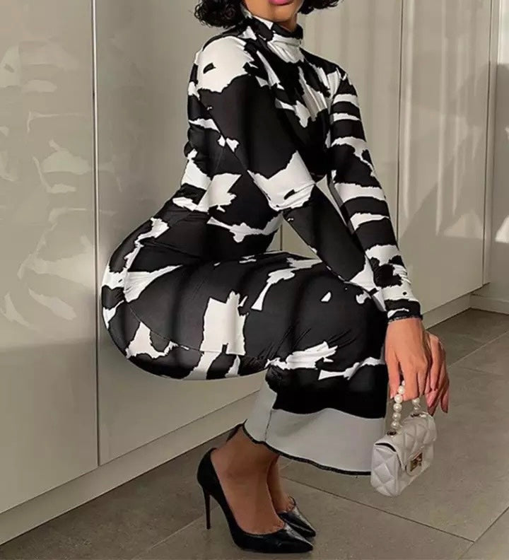Black & White Pencil Dress