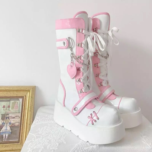 Retro Heart Love Boots