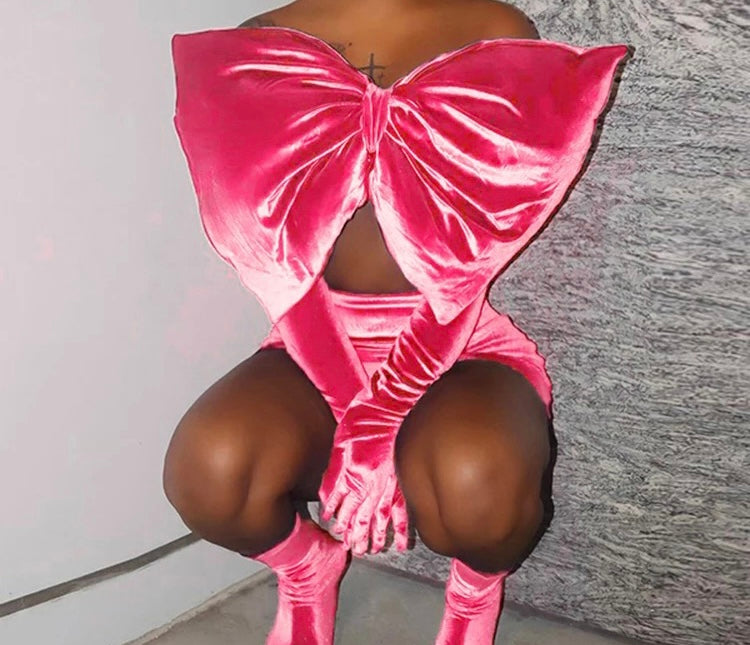3 Piece Sexy Bow Skirt Set