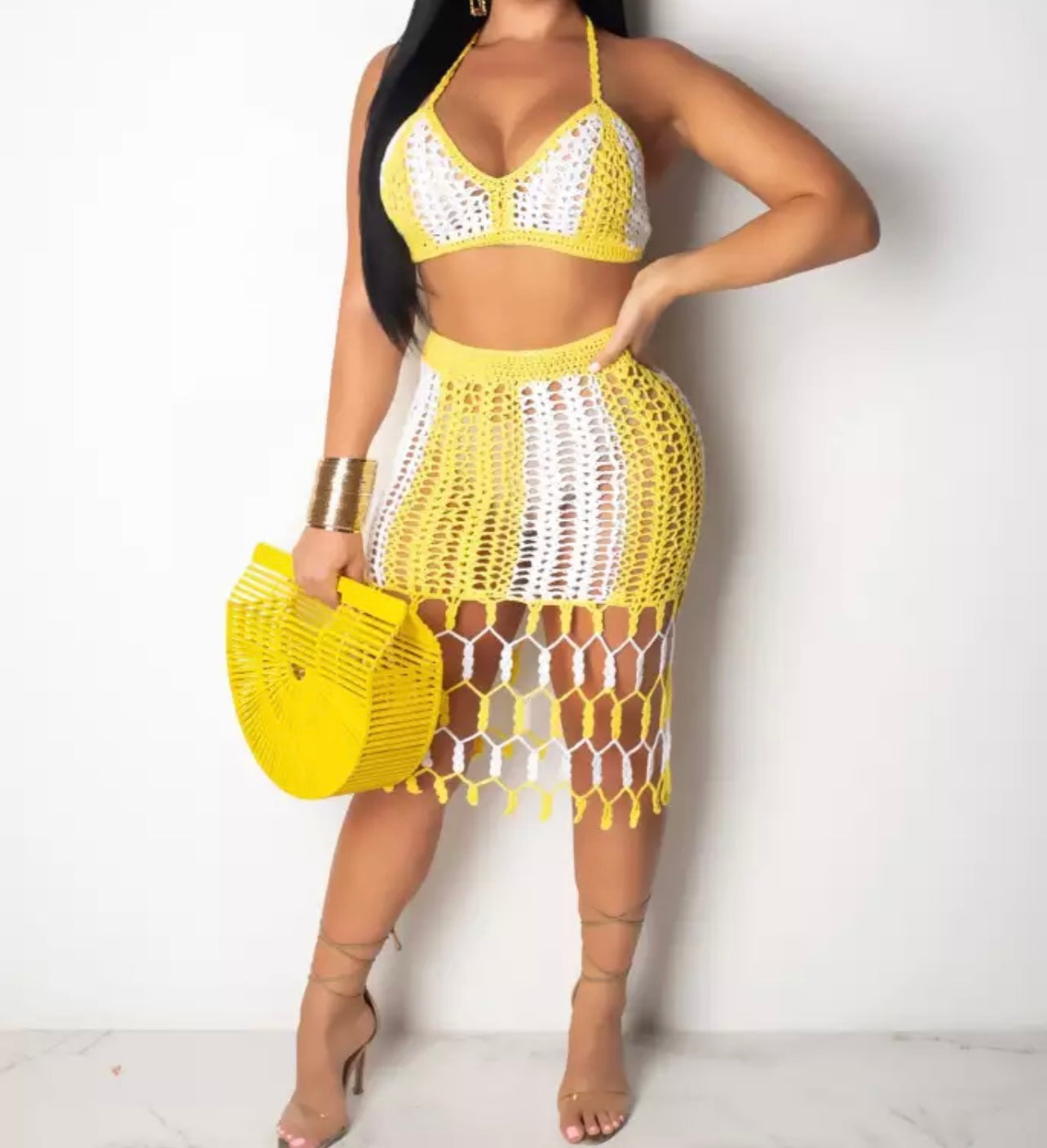 Criss Cross Net Beach Wear Set
