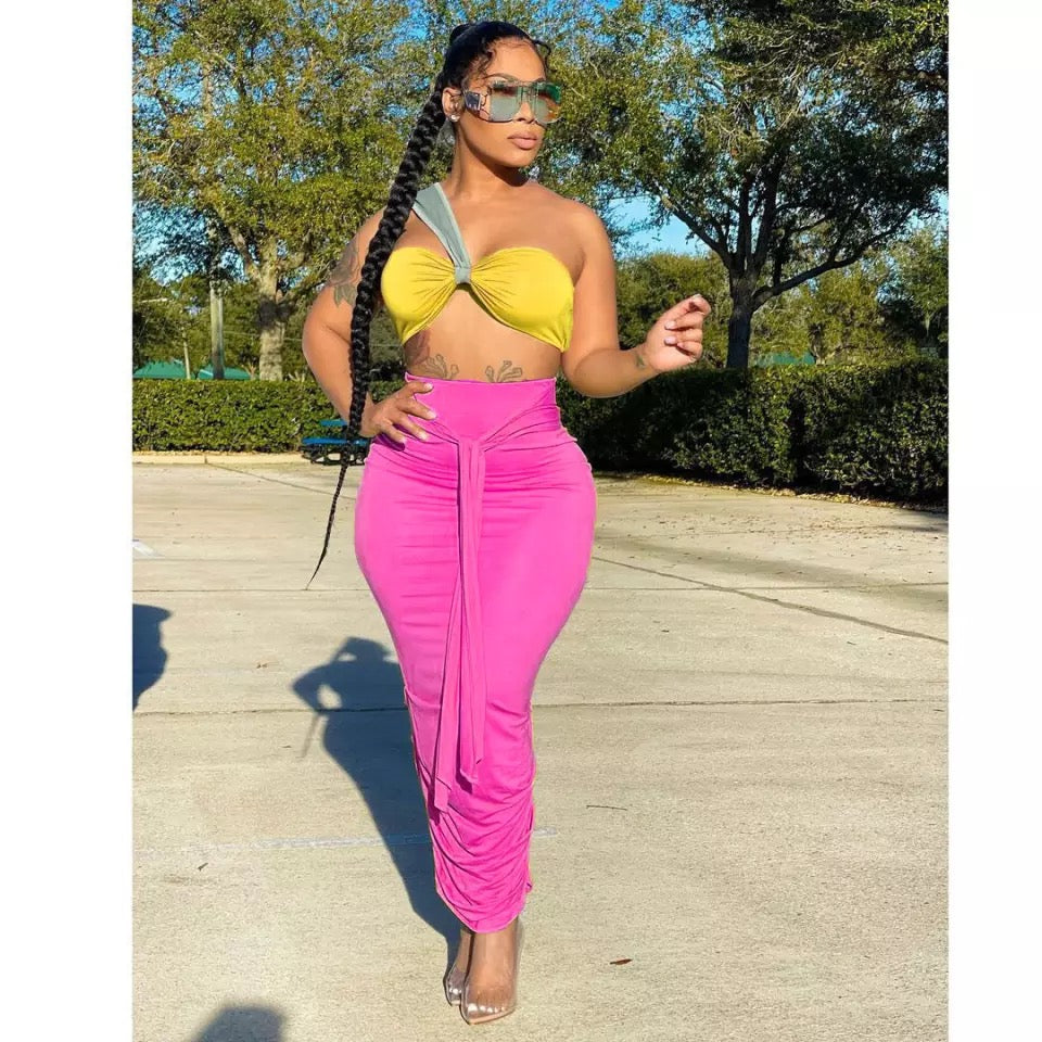 Long Strap Skirt Set