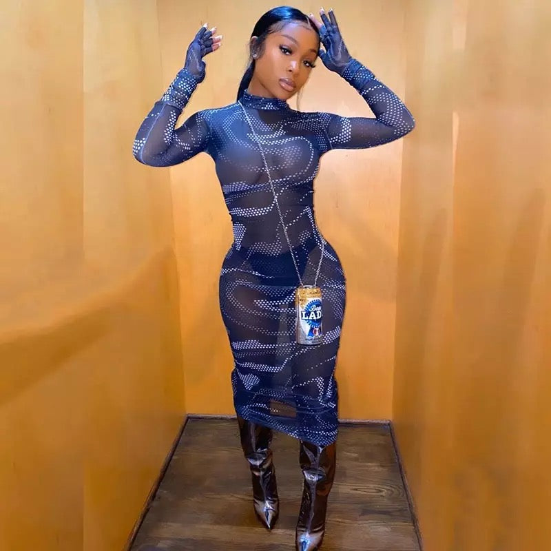 Sexy Printed long dress