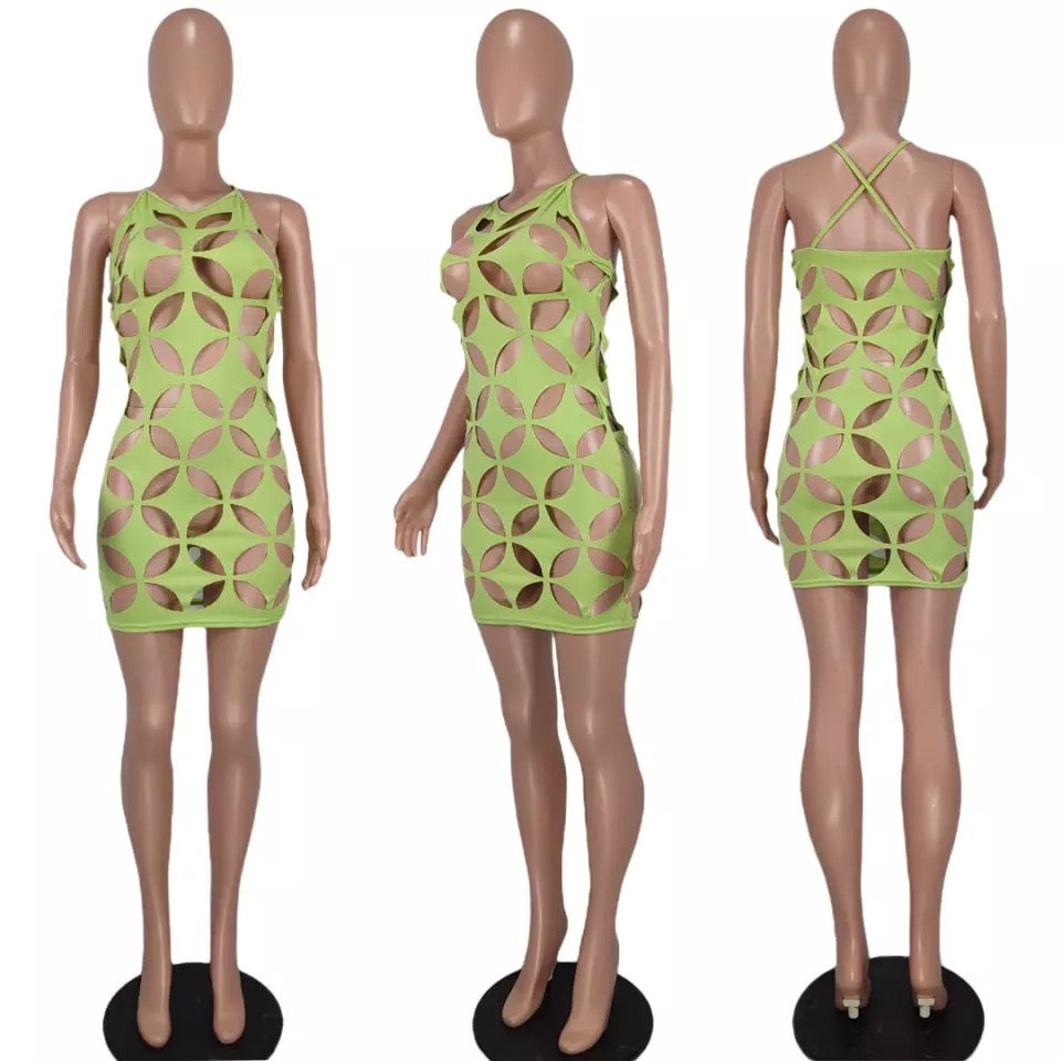 Green Cut-Out Dress