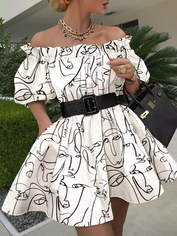 Back Mini Vintage Dress