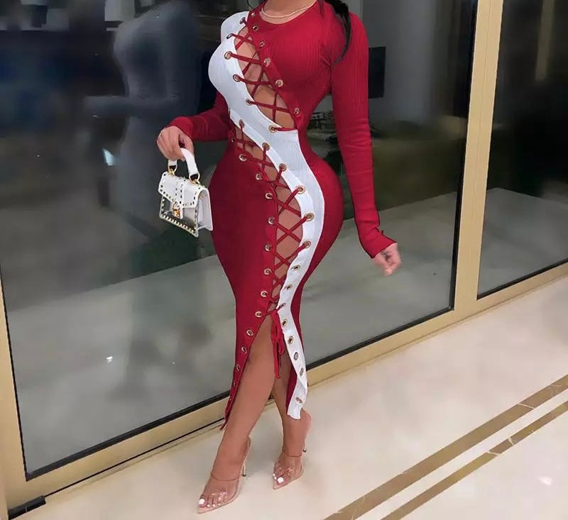 Sexy Cross Over Lace Dress