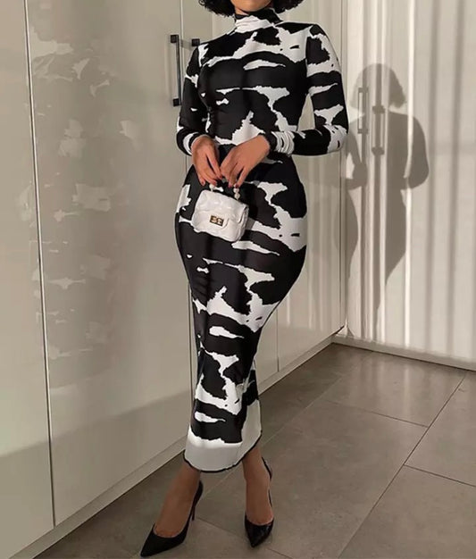 Black & White Pencil Dress