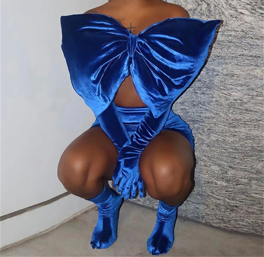3 Piece Sexy Bow Skirt Set