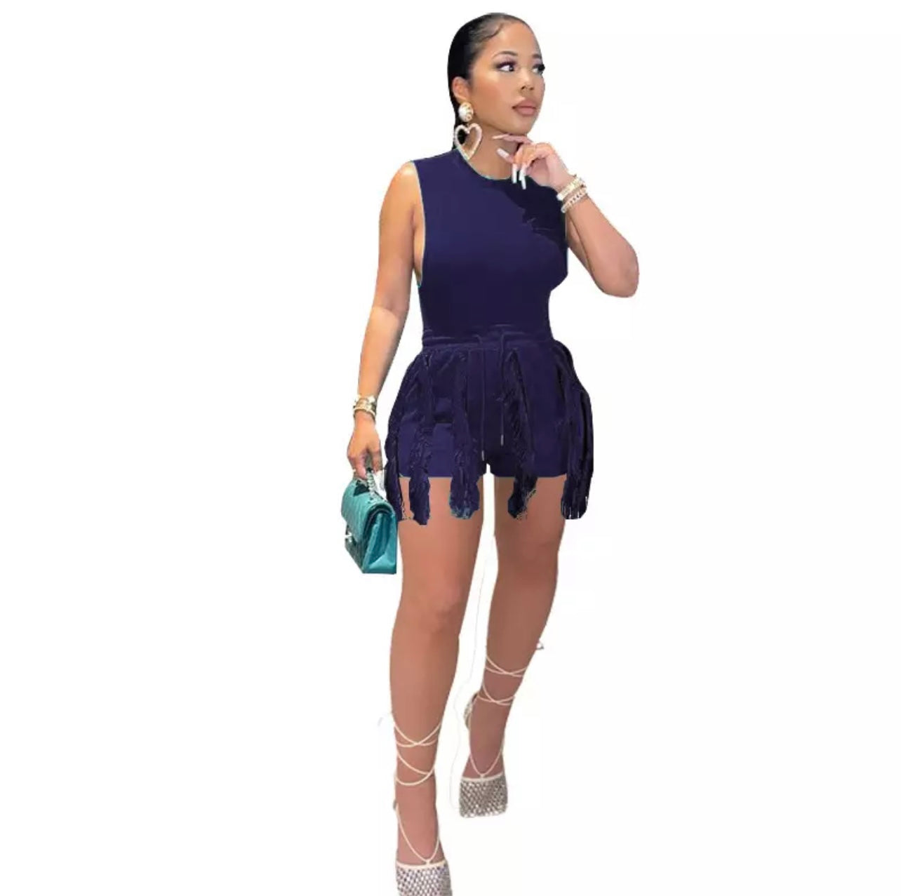 Plus Size Tassel Jumpsuit