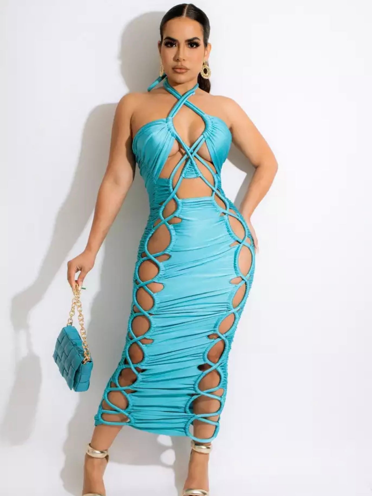 Long Lace Up Dress