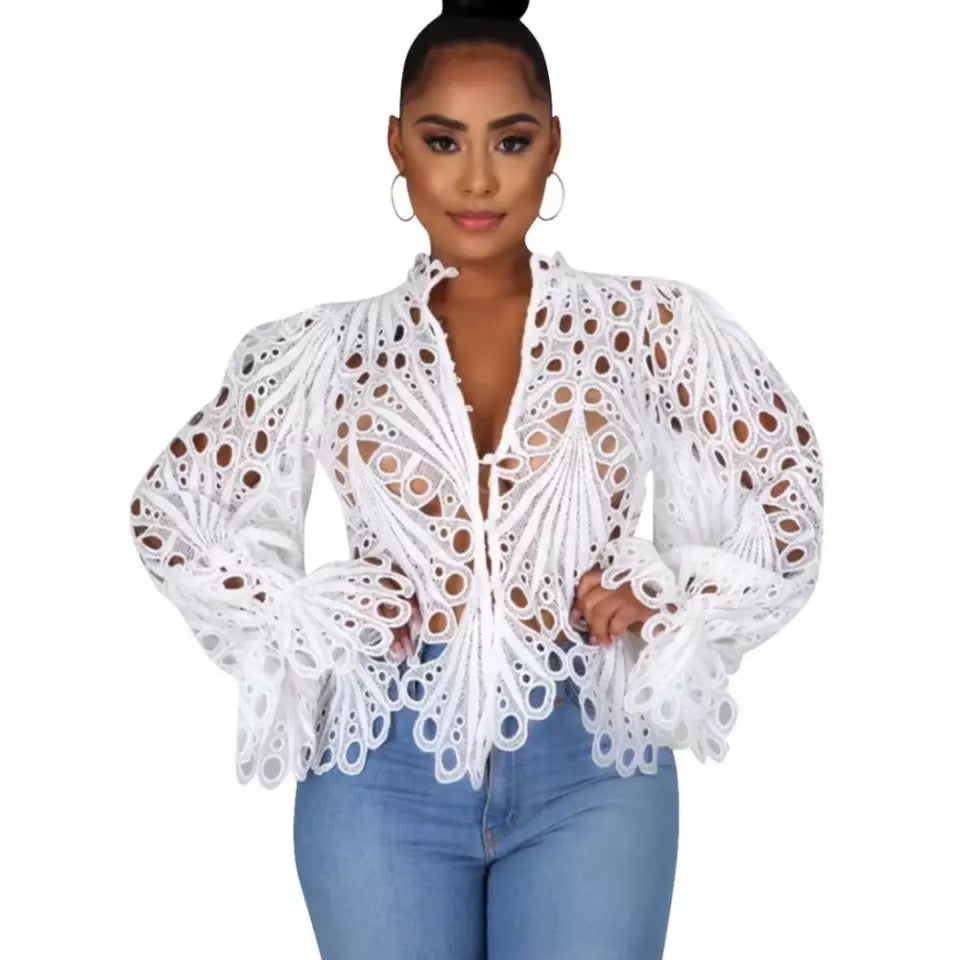 Hollow Out Elegant Blouse