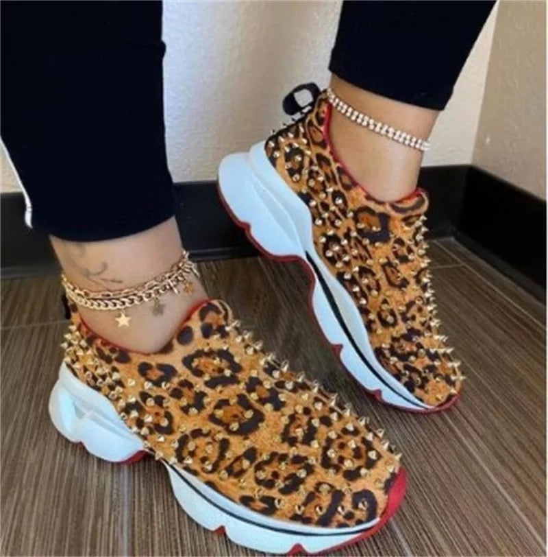 Red Bottom Spike Sneakers