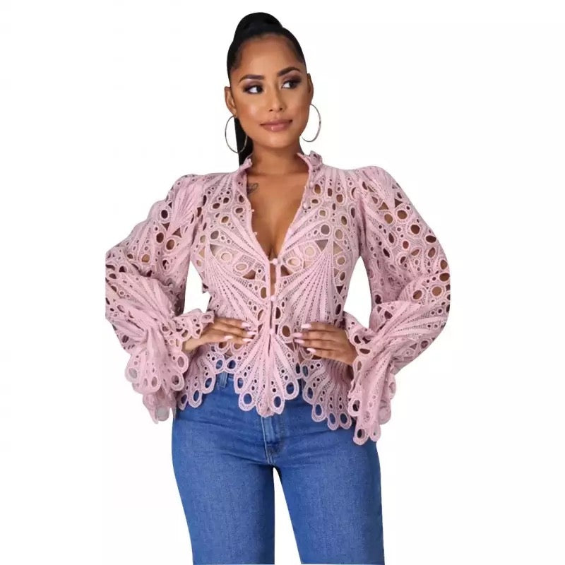 Hollow Out Elegant Blouse