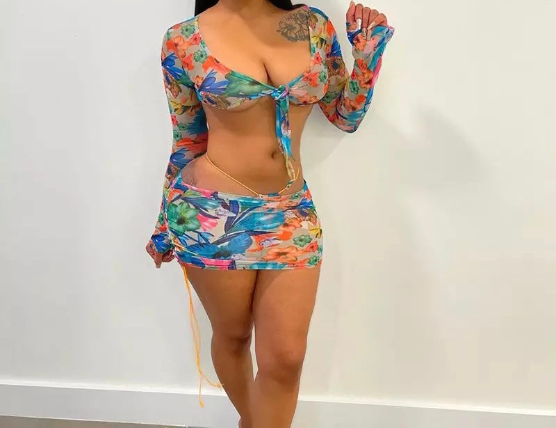 Sheer Floral Swimwear