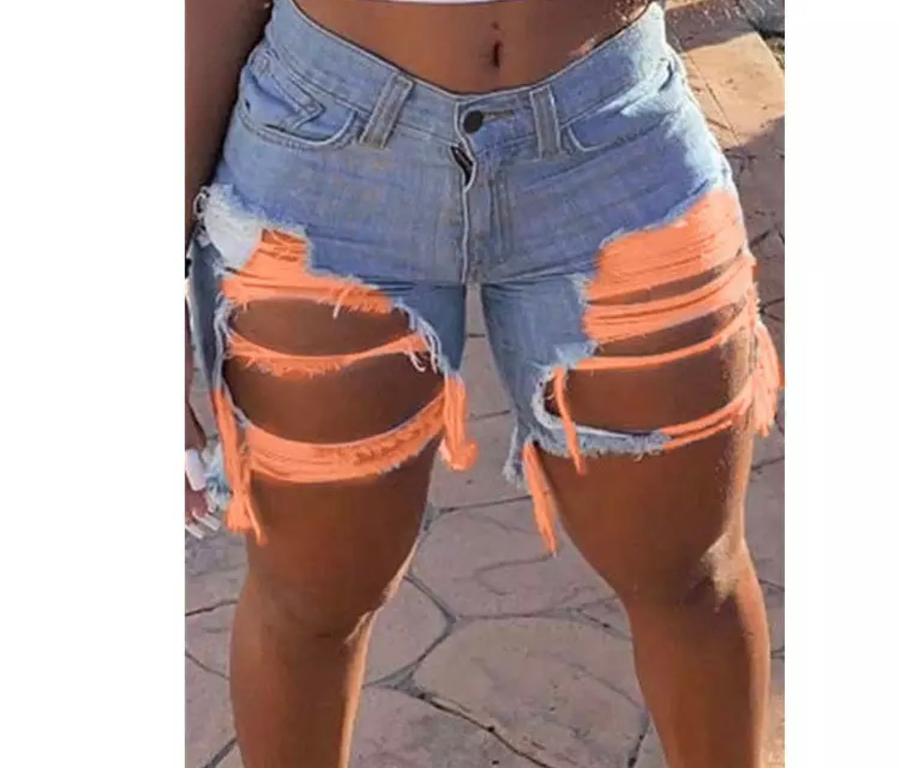 Plus Size Ripped Out Shorts