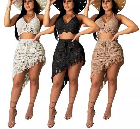 2 Piece Net Cover Up