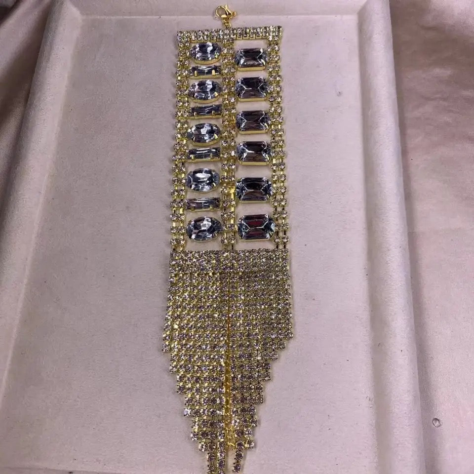 Rhinestone Tassel Bracelet