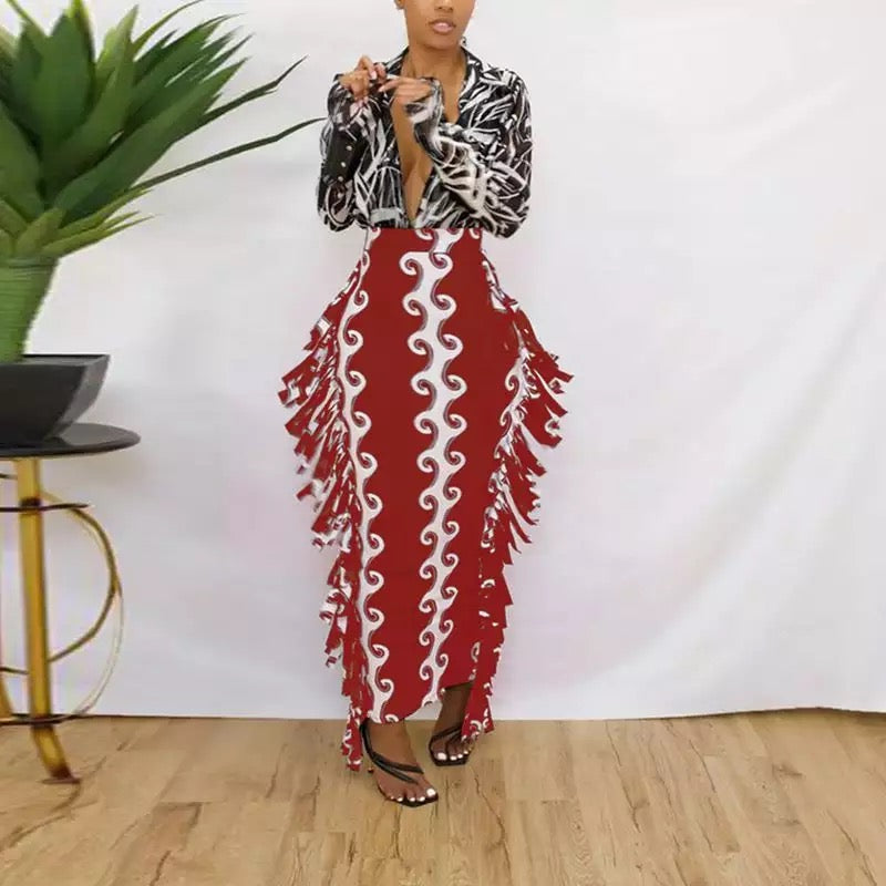 Vintage Long Tassel Skirt