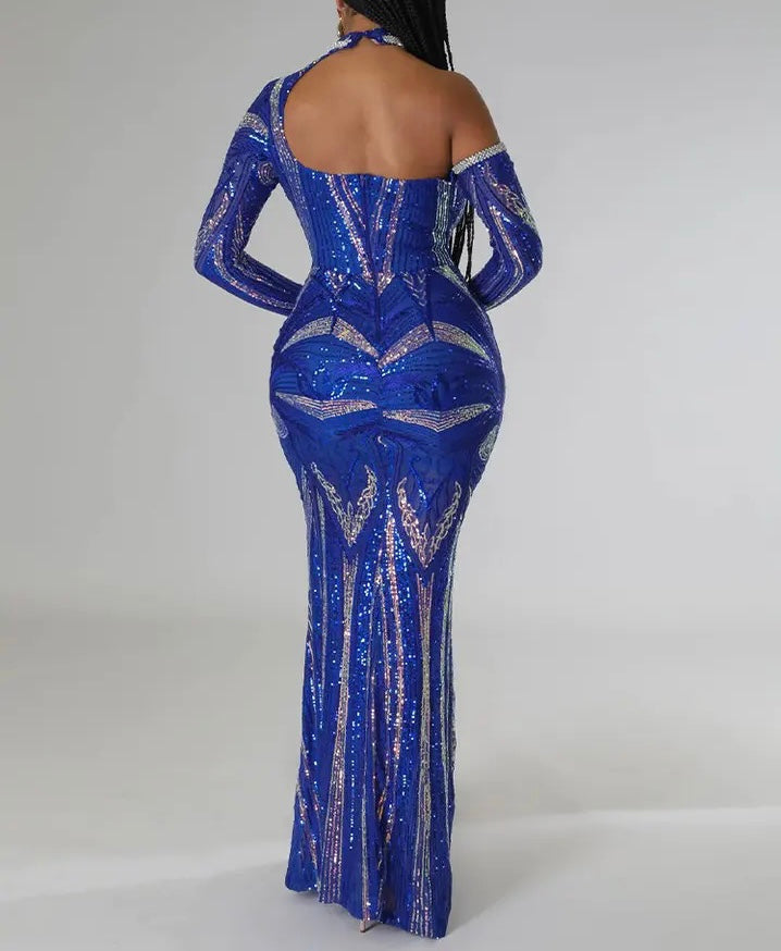 Long Elegant Sequin Dress