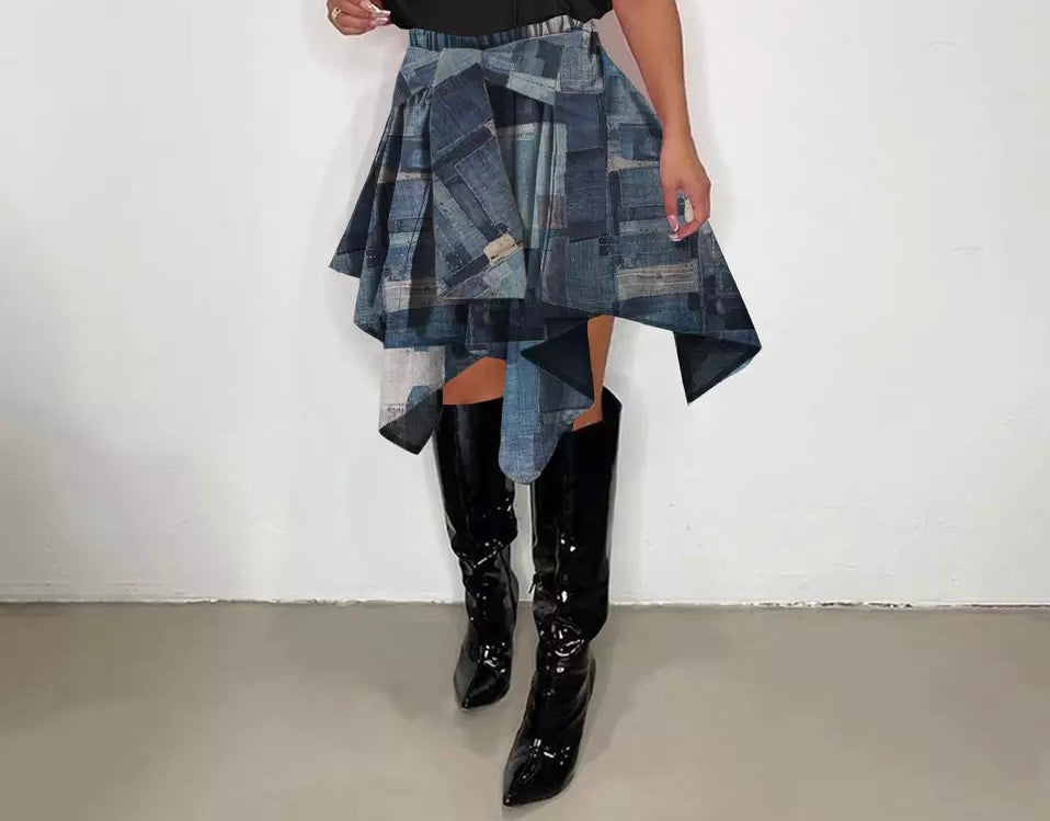 Plaid Flare Skirt