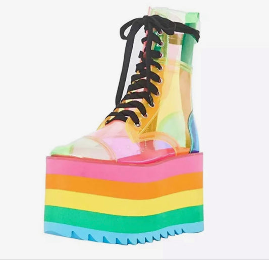 Clear Rainbow Boots