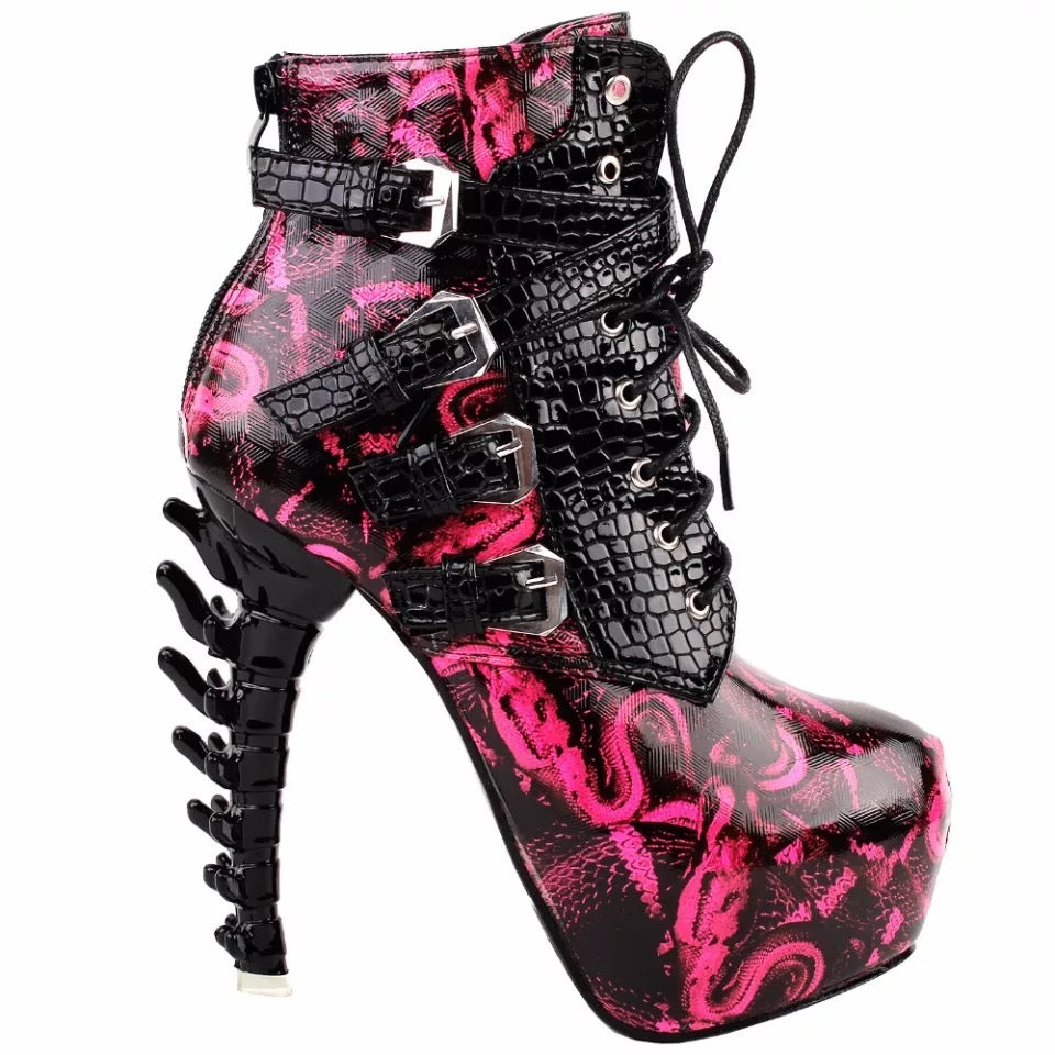 Snake Print Dragon Heels