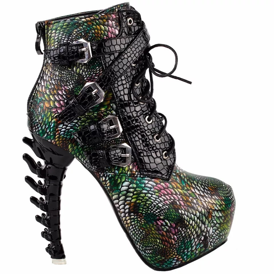 Snake Print Dragon Heels