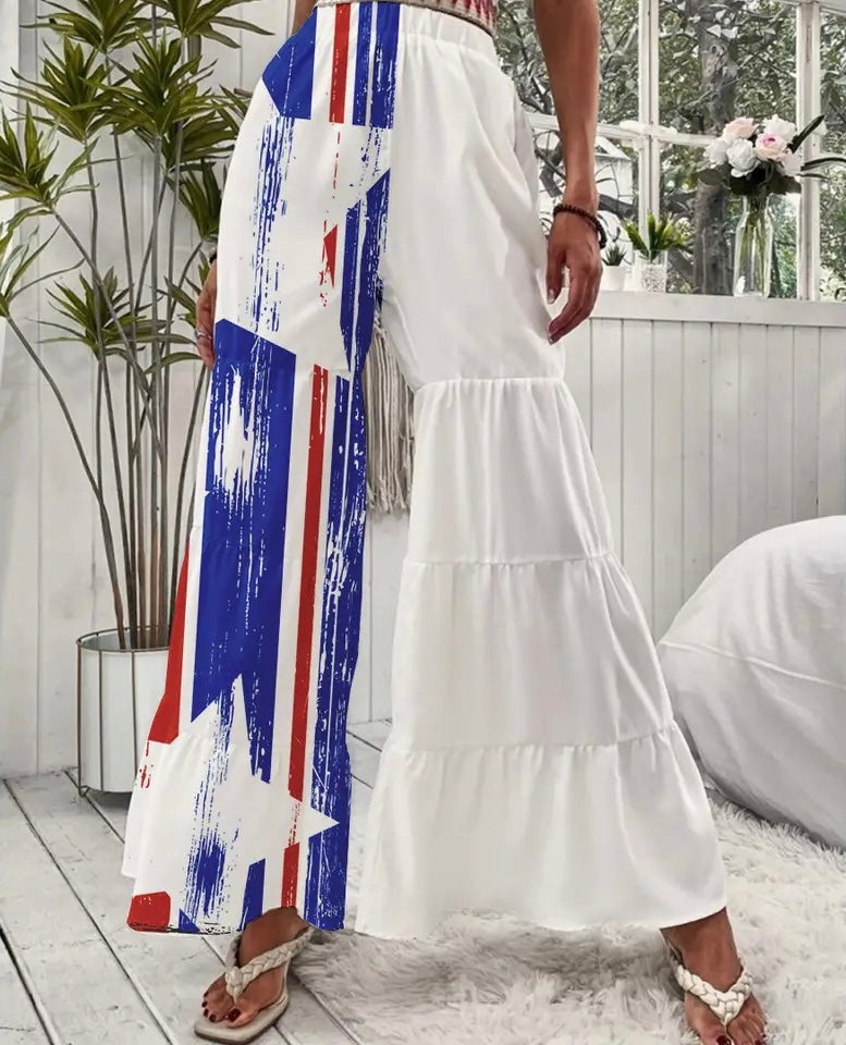 4th Of July Loose Fitted Pants