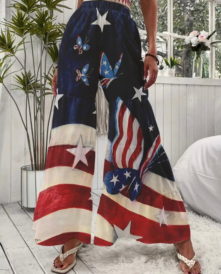 4th Of July Loose Fitted Pants