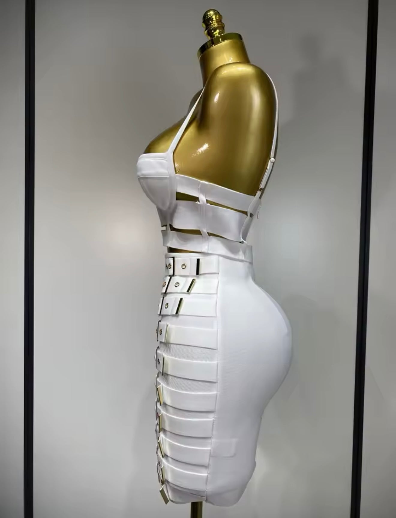 Buckle Fitted Skirt Set