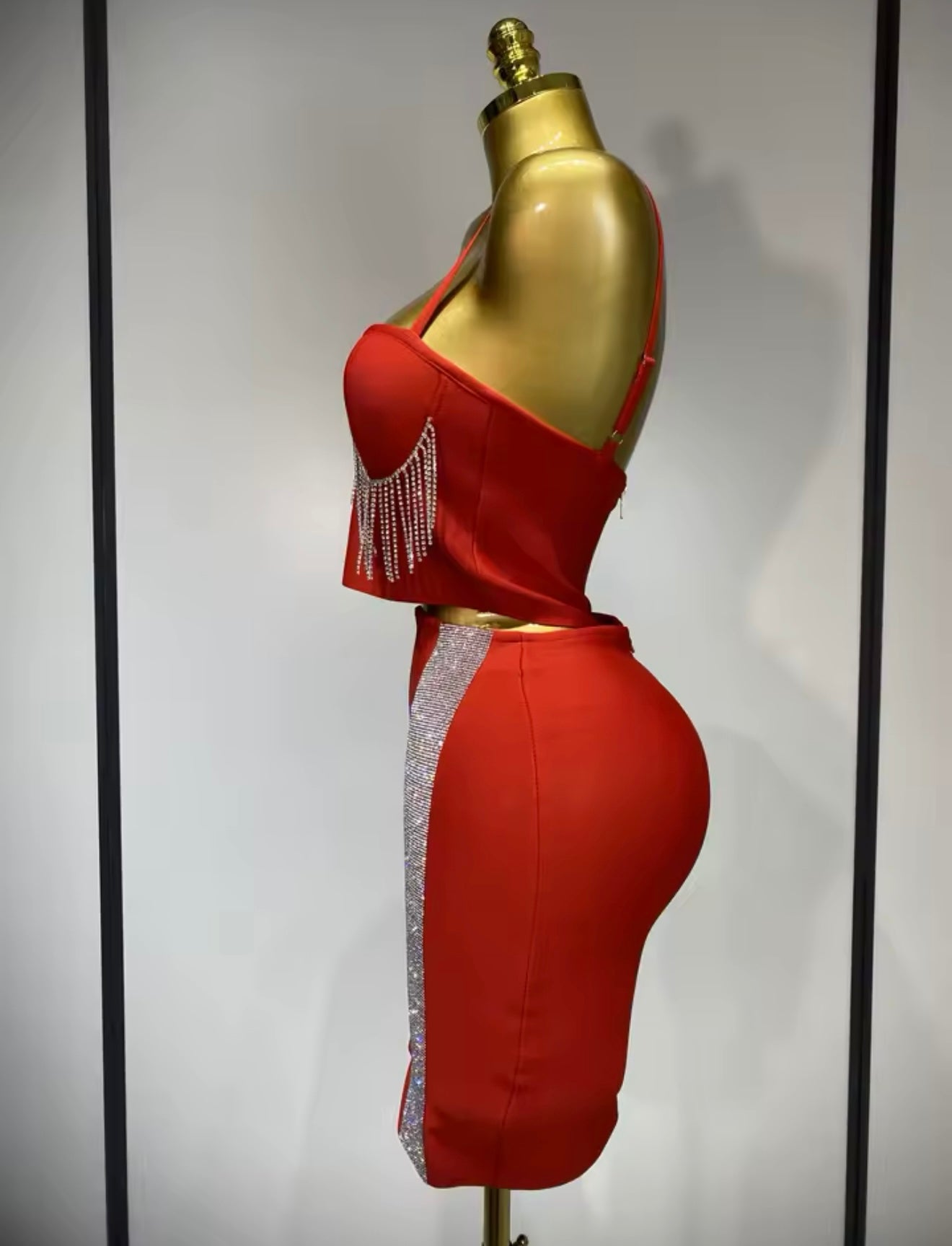Luxury Diamond Skirt Set