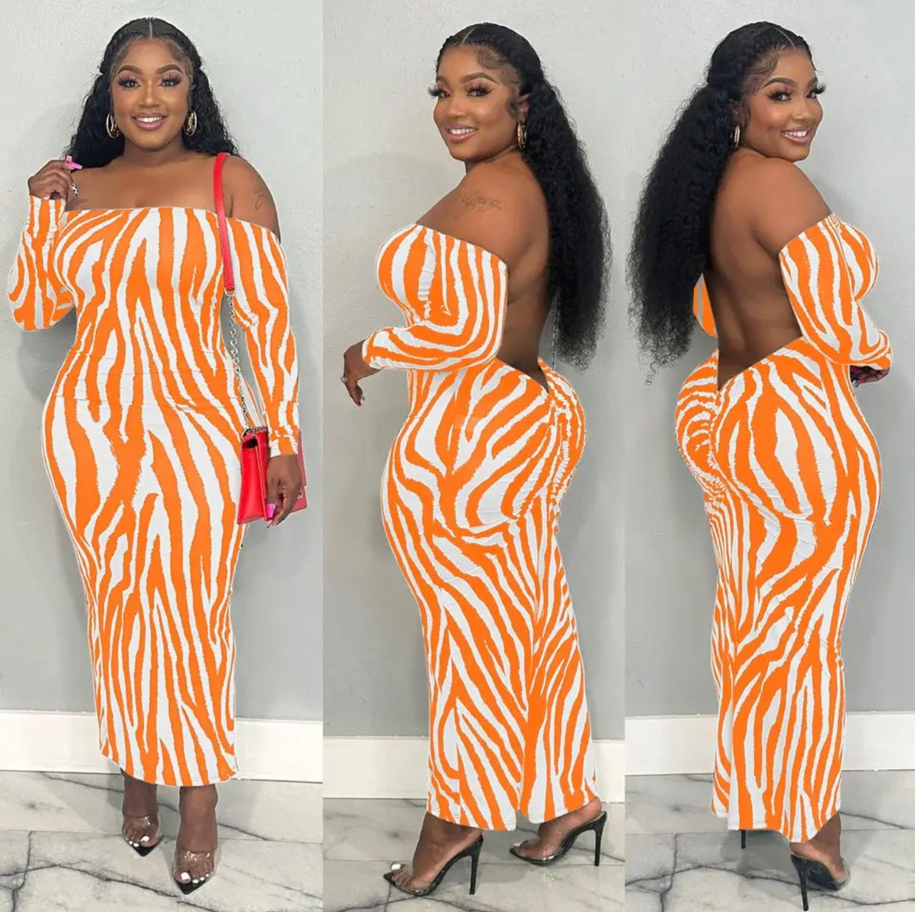 V Cut  Backless Dress